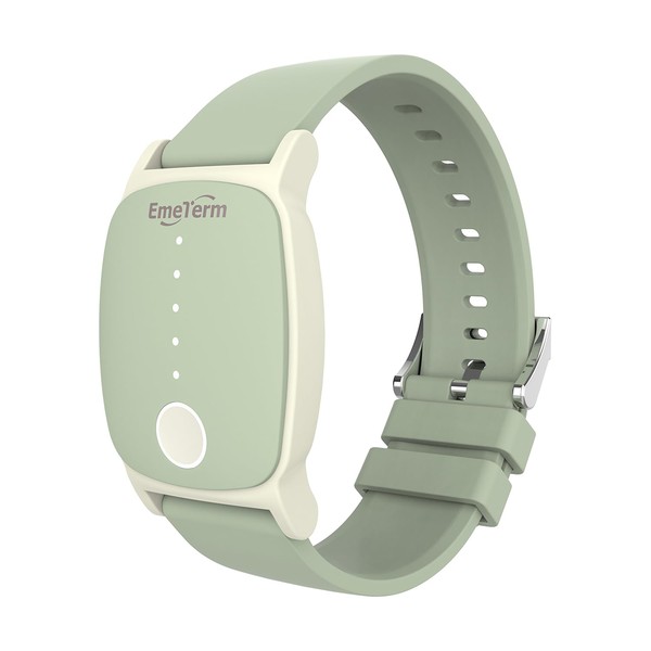 EmeTerm Explore FDA Cleared Mint Green Anti-Nausea Wristband IP67 Waterproof Morning Motion Travel Sickness Vomit Relief Rechargeable Classic Strap Design No Gel Drug Free Without Side Effects