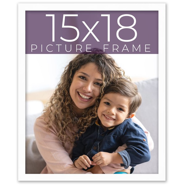 15x18 Frame White Solid Wood Picture Frame Width 0.75 Inches