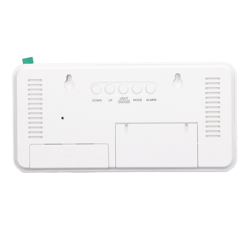 White Digital Alarm Clock with LED Mirror Screen Fashion Electronic