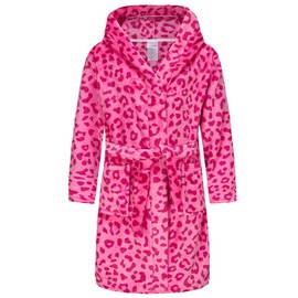 DNggAND Boys Girls Bathrobes,Toddler Boy Girl Robes,Children's Plush Soft Coral Fleece Hooded Pajamas Sleepwear for Kids Red 11-12Y