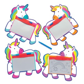 Baker Ross Rainbow Unicorn Magic Slates (Pack of 8) AW674, Magic Drawing Boards Perfect for Kids Party Bag Fillers or Gift Ideas
