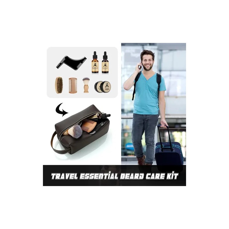 Kit De Cuidado De Barba Para Hombres, Set Definitivo De