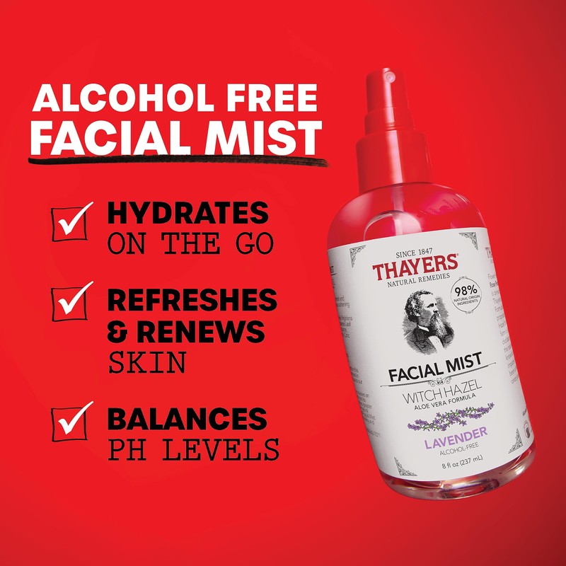 Thayers Witch Hazel Gentle Facial Mist Lavender Toner Lotion with