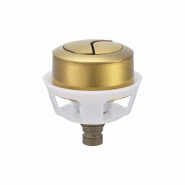 Wjelet Toilet Push Flush Button - Dual Flush Brushed Gold, Universal Fit for 20mm-60mm Cistern Holes, Flush Push Button Kit,ABS Plastic & Brass