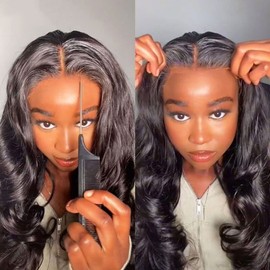 Beauhair Glueless Wear and Go Lace Front Wigs Human Hair for Women Body Wave Wig No Glue Ready to Wear 4x4 Lace Pre Cut Wig Pre Plucked with Baby Hair 150% Density Natural Hairline 26 Inch