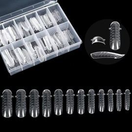 Kads 120 Full Coverage Clear Acrylic UV Gel Nail Art Tips with Size Scale