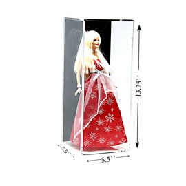 Better Display Cases Acrylic Figurine Display Case for Doll, Bobblehead, Action Figure, or Collectible Toy Figure with Black Back and Wall Mount (A017-BB-WM)