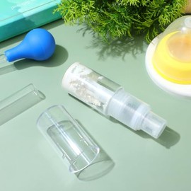 CALLARON Botella Pulverizadora de Talco para Bebés y Maquillaje 35 Ml Plástico Transparente Boquilla Antidesbordamiento Portátil para Viaje y Guarderí