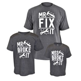 Unique Baby Fathers Day Daddy and Me Shirts Miss Broke It (7, Grey)