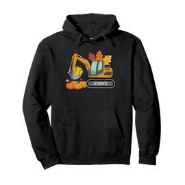 Construction Vehicle Pumpkin Softball Lovers Fall Autumn Pullover Hoodie