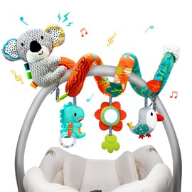 XIXILAND Car Seat Toys Baby Toys 0-3 Months, Stroller Toys Infant Toys 0-6 Months Newborn Toys 0 3 Months Brain Development, Carseat Toys for Infants 0-12 Months with Dinosaur, Lion Mirror, Teether