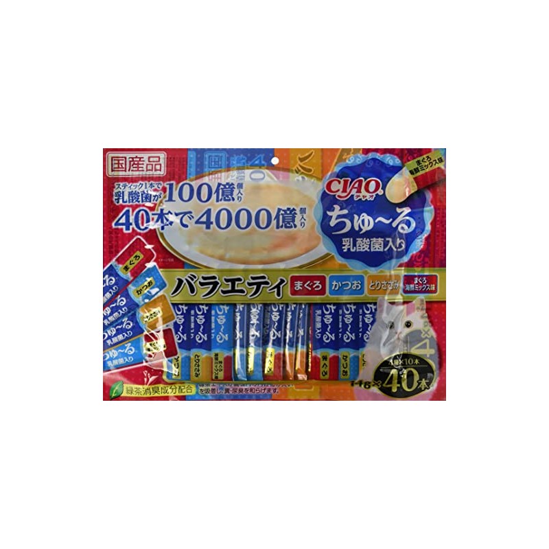 CIAO Churu Lactic Acid Bacteria Variety, 40 Bottles