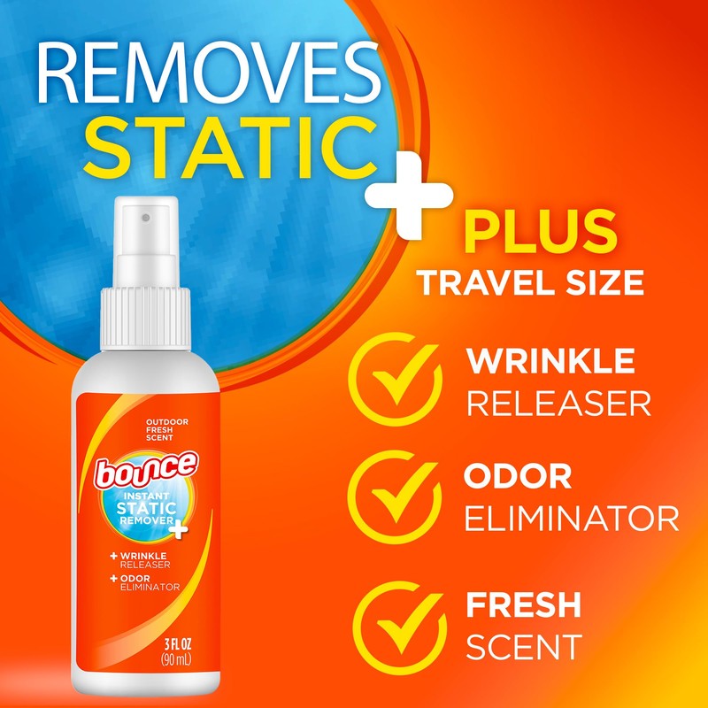 Bounce Anti Static Spray, 3 in 1 Anti Static &
