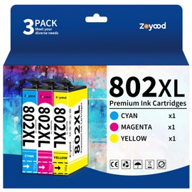 Zoyood Zoyood Remanufactured Ink Cartridge Replacement for Epson 802XL 802 T802XL T802 802-I Color Only Work with Epson Workforce Pro WF-4720 WF-4730 WF-4734 WF-4740 EC-4020 EC-4030 Printer (1 C/M/Y)