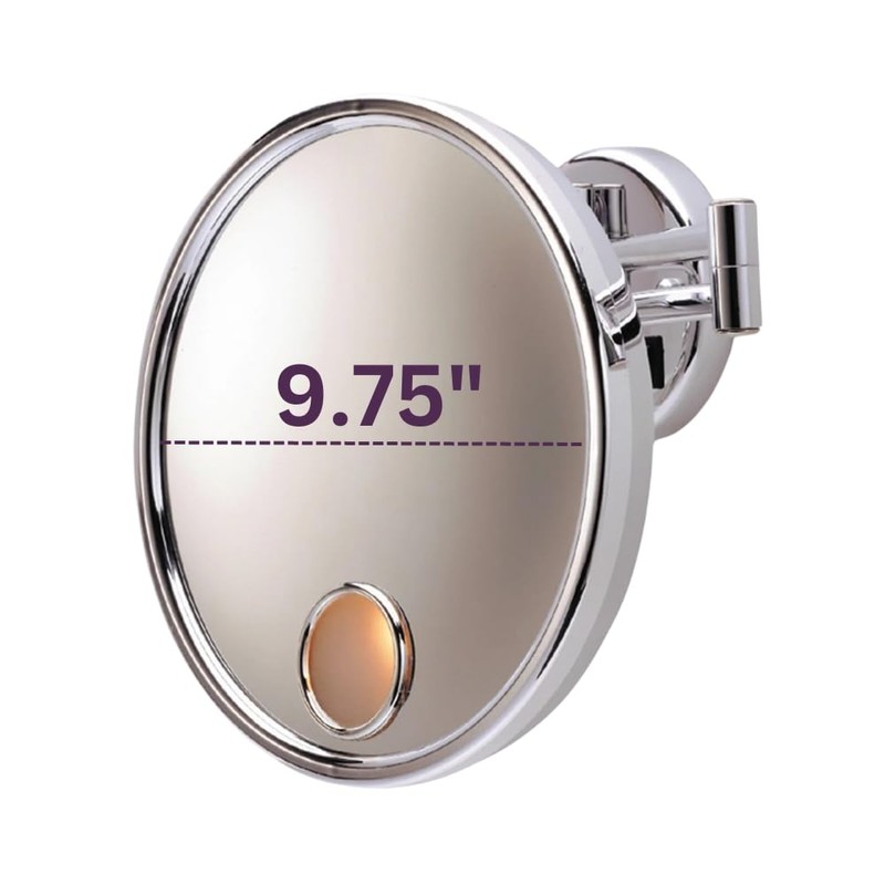 JERDON 9-Inch Euro Lighted Wall Mount Makeup Mirror - Direct