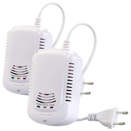 VisorTech Gas Alarm: Set of 2 Multi-Gas Detectors for Household Gases, with 3 LEDs, 85 dB (Gas Detectors, Gas Alarm System, Camping Heater)