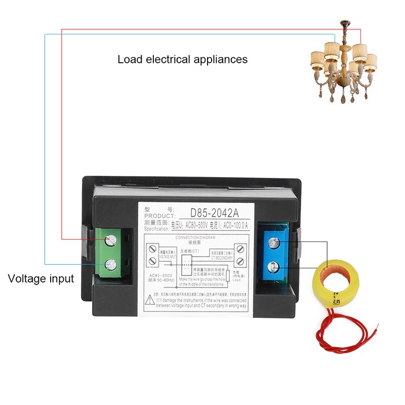 Digital Display Voltmeter Accurate White Black Measuring Current Machine EquipmentDouble