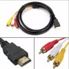 1080P HDMI Male To 3 RCA Video Audio AV Component