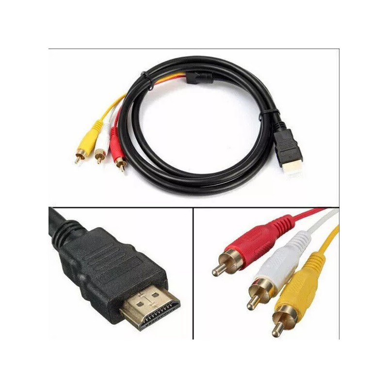 1080P HDMI Male To 3 RCA Video Audio AV Component