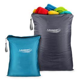 Ecooe XXL Wäschesack, Wäschesack Reise Mit Reißverschluss, Großer Wäschesäcke für Reisen und Camping, 2er-Pack wäschebeutel schmutzwäsche, Zwei Größen Wäschesack (60cm x 90cm und 50cm x 65cm)