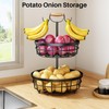 SAYZH 2-Tier Fruit Basket Bowl Vegetable Storage with Dual Banana