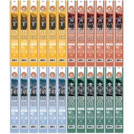 PEARSON RANCH SINCE 1959 Meat Sticks Variety - Elk, Buffalo, Venison, Wild Boar - Exotic Jerky Sticks, No Added Nitrites, High-Protein, Paleo & Keto Friendly Meat Snacks, 1oz sticks, Pack of 24