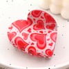 Heart Pattern Print Heart Shape Hair Claws 2.6" Pink Hair