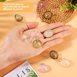 Magibeads 10Pcs Glass Flower Beads Clear Bell Bead Caps 5 Colors Crystal Jewelry End Caps Large Hole Floral Spacer Beads for Crafts DIY Wind Chimes Jewelry Making Supplies