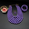 Juego de collar de perlas grandes de imitación para mujer,