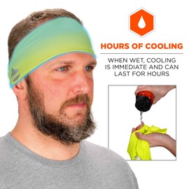 Ergodyne Chill Its 6634 Cooling Headband, Sports Headbands for Men and Women, Moisture Wicking, Lime