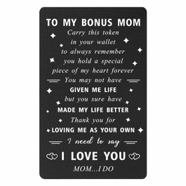ENGZHI Stepmom Gifts Bonus Mom Wallet Card - I Love You Mom ... I Do - Step Mom Gifts Stepmother Birthday Card, Mothers Day, Christmas