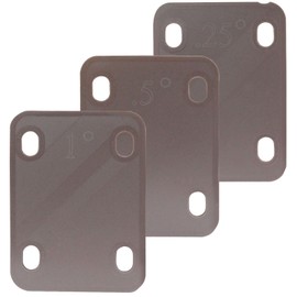 Piutouyar 3 Pack Guitar Neck Shims, Brown Nylon Gasket Neck Shim Protection, 0.25°, 0.5°, 1° Degree Neck Plate Tool for Guitar Bass Repairment
