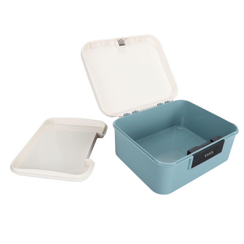 Combination Lock Box, 9L Capacity Double Layer Lockable Storage Box,