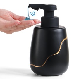 BosilunLife Automatic Electric Soap Dispenser with Sensor, No Touch Sensor, Automatic Soap Dispenser for Kitchen, Bathroom (Black Liquid Soap Dispenser)