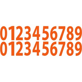 Orange Vinyl Numbers Stickers 0-9 (2 of Each Number, 20 Total Numbers) Choose from 1/2" to 12" Sizes! (V446) Signs, Window Door Vehicle Home Business Address Number Waterproof (1/2")