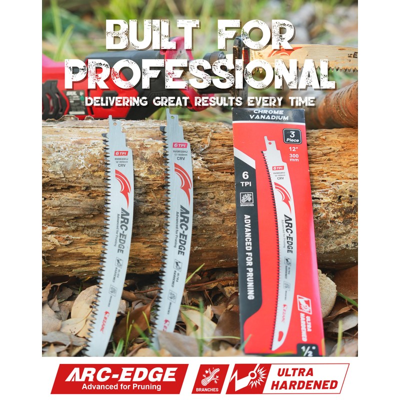 EZARC Japanese Teeth Reciprocating Saw Blades 12 Inch, Arc Edge