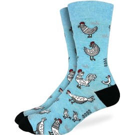 Good Luck Sock Men's Chickens Socks, Big & Tall, Shoe Size 13-17