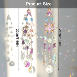 Suncatcher Crystal Window, Pack of 2 Crystal Pendant Decoration, Hanging Window Decoration, Crystal Suncatcher, Rainbow Suncatcher Crystal, Rainbow Crystal Pendant, Home Garden Decoration