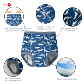 Joyo roy 4-Piece Boys Potty Training Underwear (4T), Waterproof, Reusable, Cotton, Print