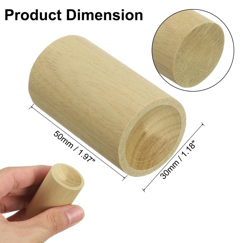 uxcell 2Pcs Wood Essential Oil Diffuser, Teak Finish Cylinder Car
