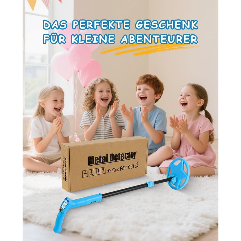 Children's Metal Detector, 62-85 cm, Portable Metal Detector with Funny