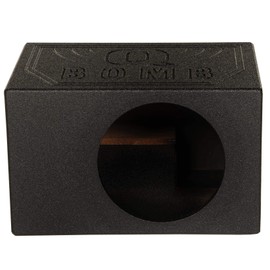 QPower QBOMB, Single 10" Tough Vented Shallow Ported Car Audio Subwoofer Box Enclosure with 1.4 Cubic Feet of Air Space, Black