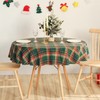 Jeloris Plaid Round Tablecloth Cotton Linen Checkered Table Cover for