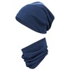 TupTam Children's Beanie Hat Tube Scarf Set Transitional Period, darkblue