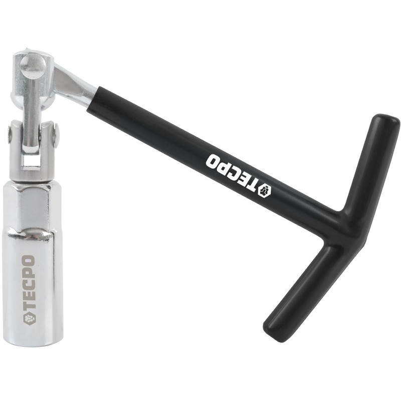 TECPO Spark Plug Wrench Set with T-Handle, 240° Swivel, for