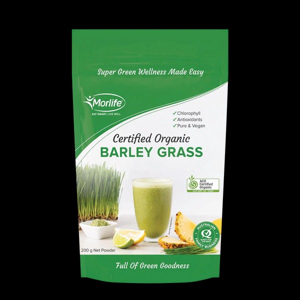 Morlife Barley Grass Powder 200g Certified Organic