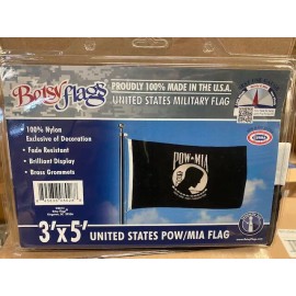 Besty Flags POW MIA 3'X5' Nylon Flag US Military Flag Fade Resistant Black Gray Betsy Flags