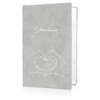 Family register - grey, velour, heart embossing, silver, family book