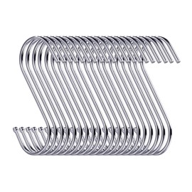 D-buy 30 Pack 3.5 inch S Hooks Heavy Duty S Hooks Plants Hooks S Hooks for hangings Outdoor Hooks Light Hooks Cup Hooks Large Hangers for Kitchen, Bathroom, Bedroom and Office (Silver)