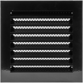 Vent Systems 8" x 8" Inch Black Square Soffit Vent Cover - Air Vent Louver - Grill Cover - Built-in Screen - HVAC Vents for Outside Use, Home Office, Kitchen - Steel Grille